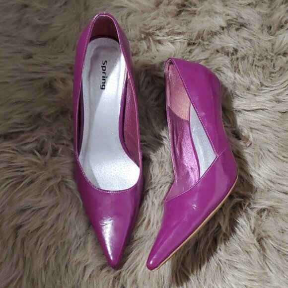 Vintage Y2K Light Purple Leather-Like Patent Heels - Picture 2 of 16